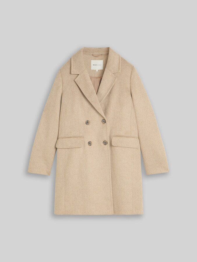 Manteau slim fit avec poches par Denim Female, mink beige melange