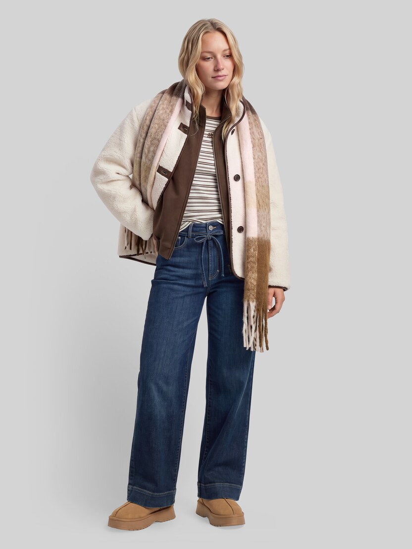 Teddy Jacke mit Taschen von Denim Female, light cream beige