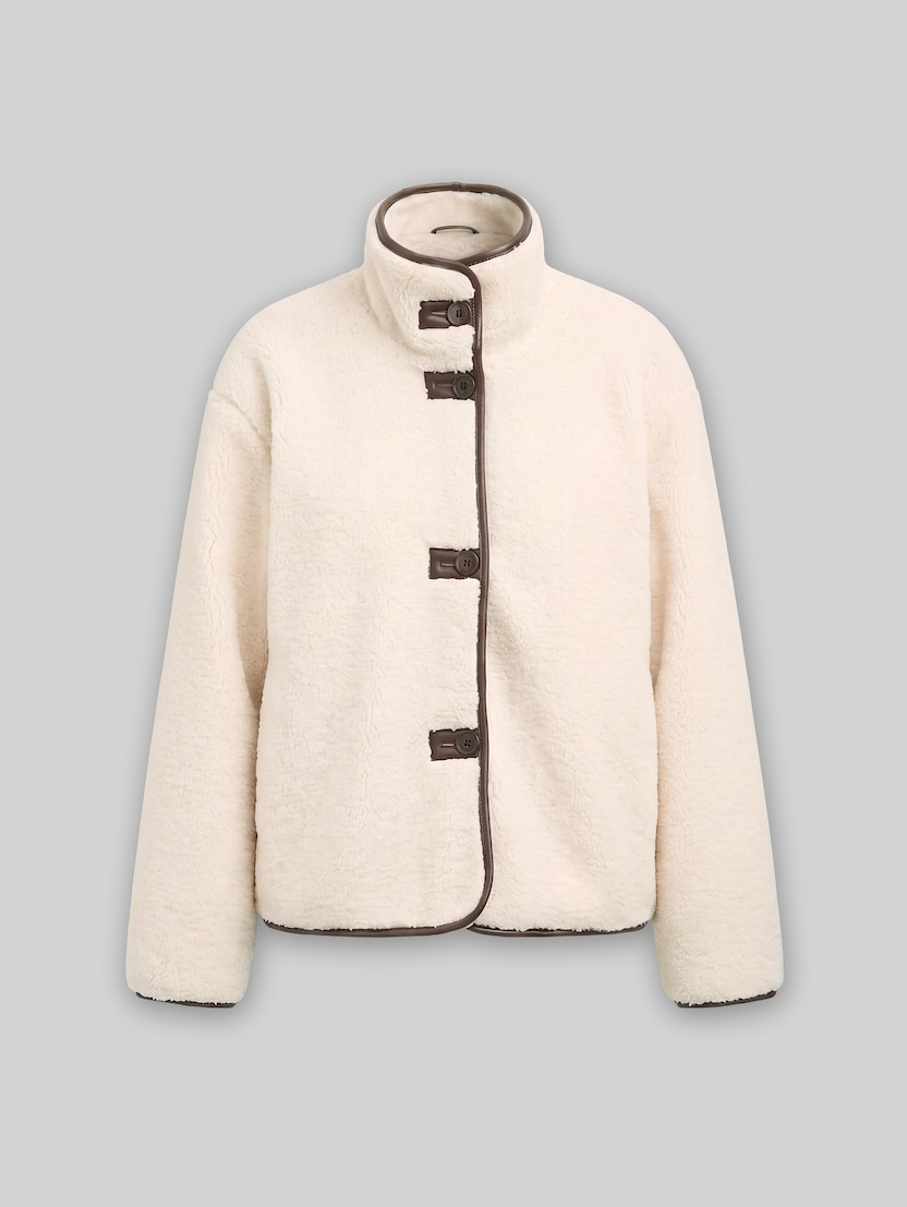 Veste en peluche avec poches par Denim Female, light cream beige