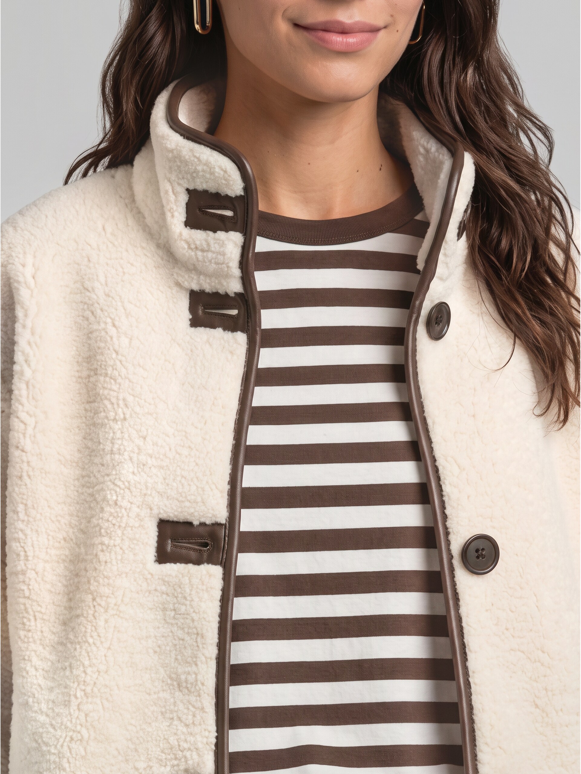 Teddyjas met zakken - light cream beige - Detailaanzicht model