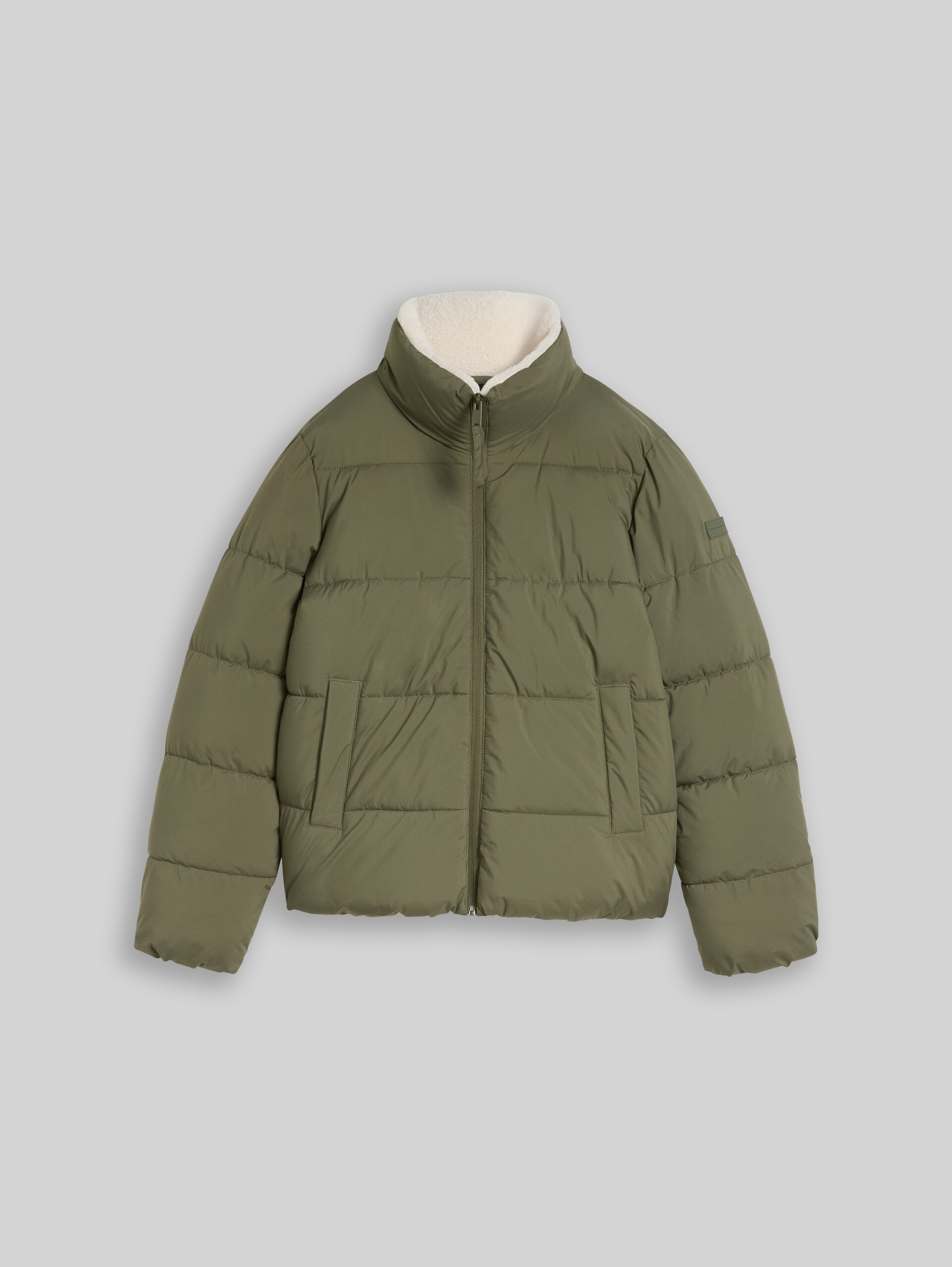 Veste matelassée à col en peluche - urban olive green - Vue de face du produit