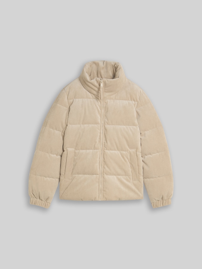 Cord Jacke aus wasserabweisendem Material von Denim Female, Cashew Beige