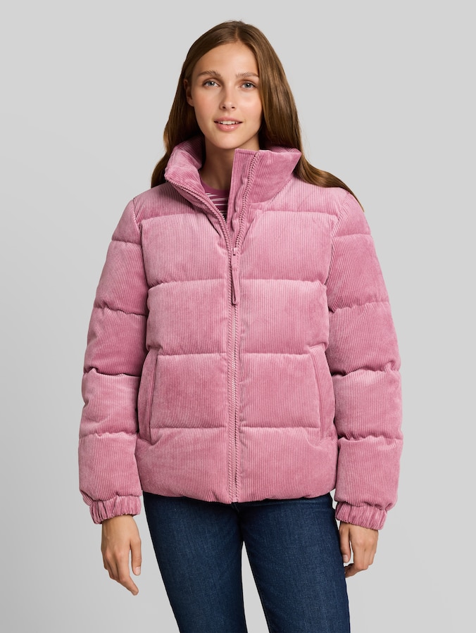 Corduroy jacket made from water-repellent fabric by Denim Female, dusty berry