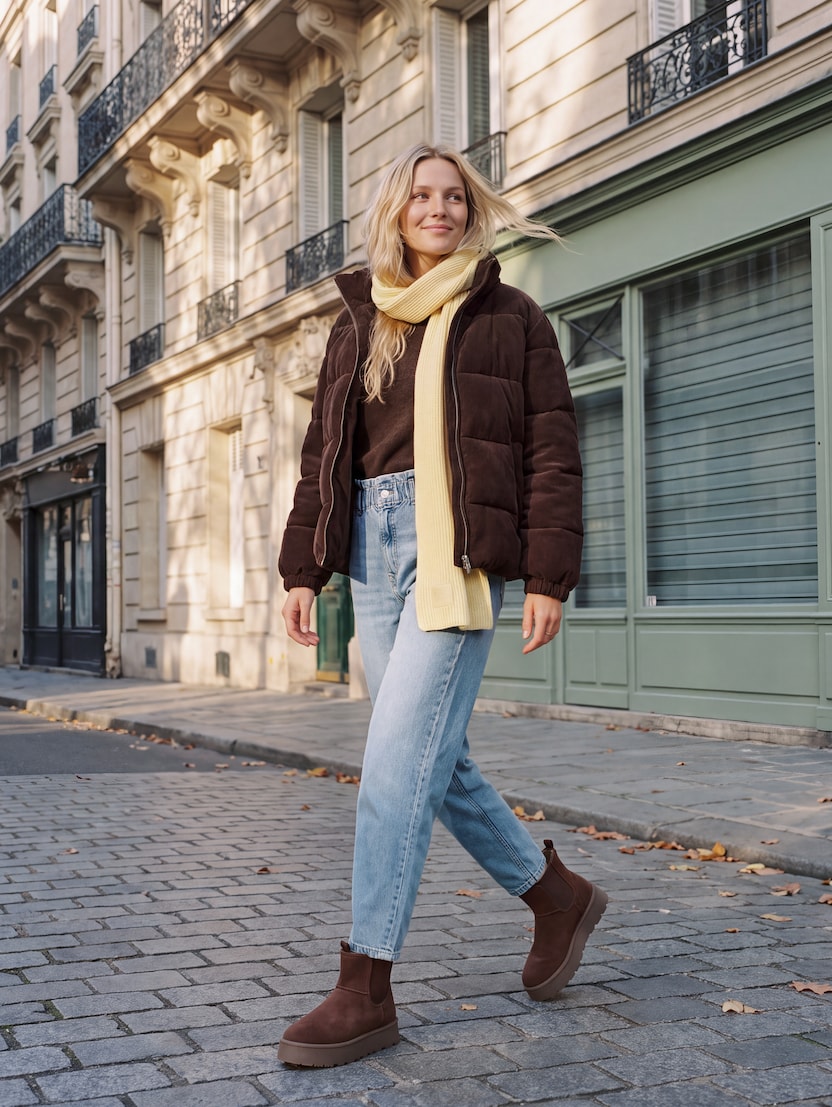 Cord Jacke aus wasserabweisendem Material von Denim Female, cool dark brown