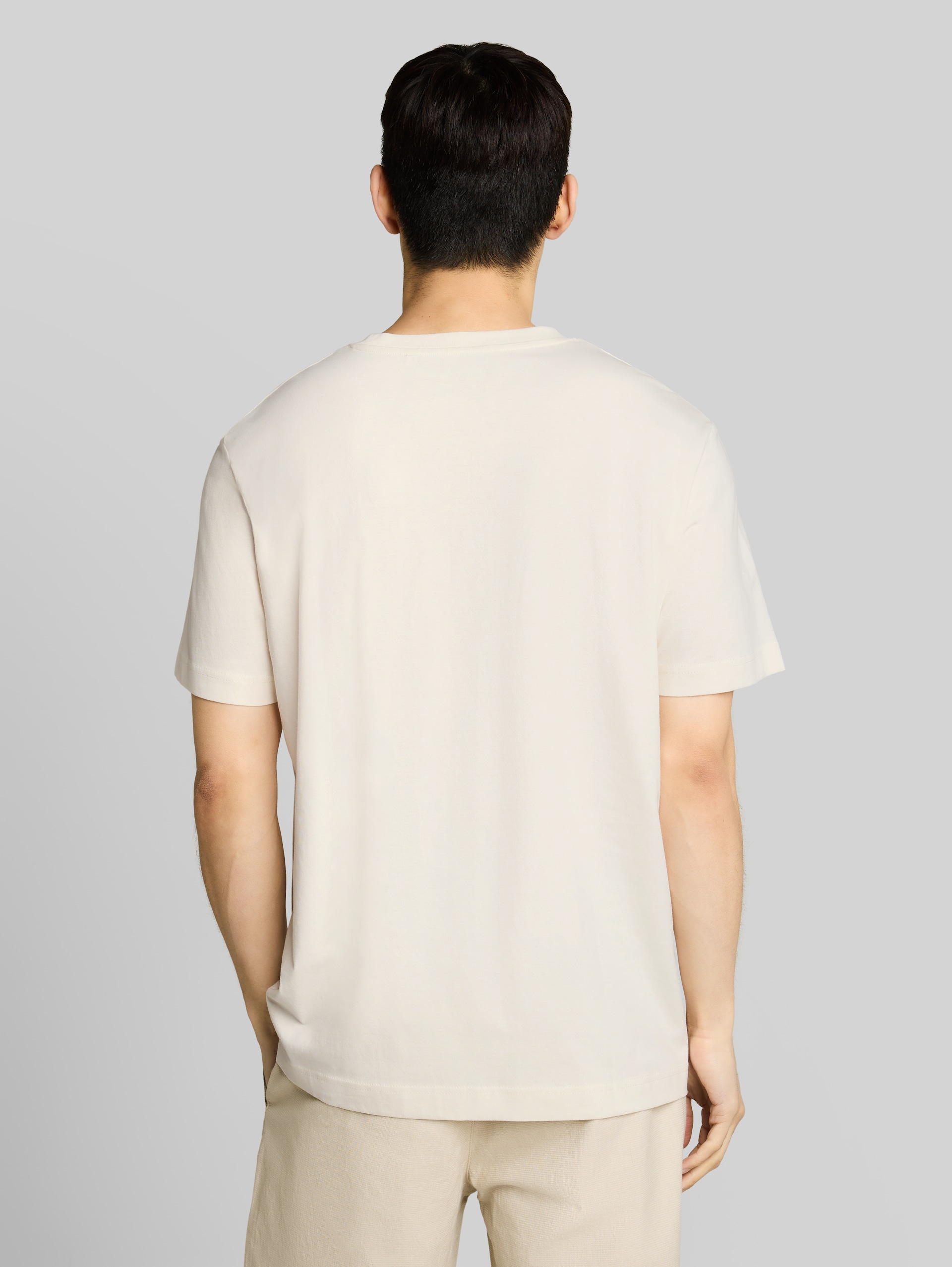 T-shirt with print - Gardenia White - Neckline model-back view