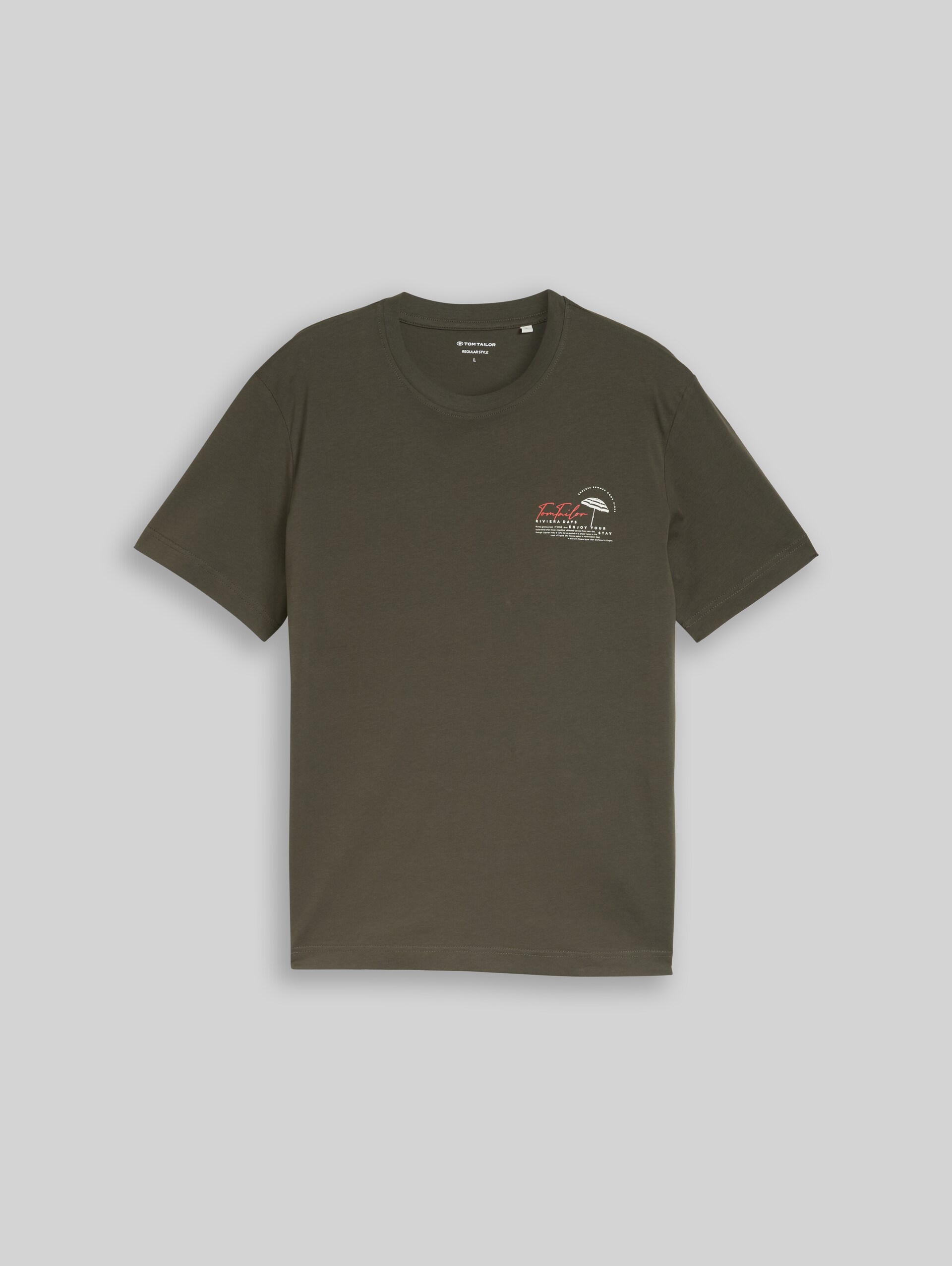 T-shirt with print - deep leaf green - Front product view