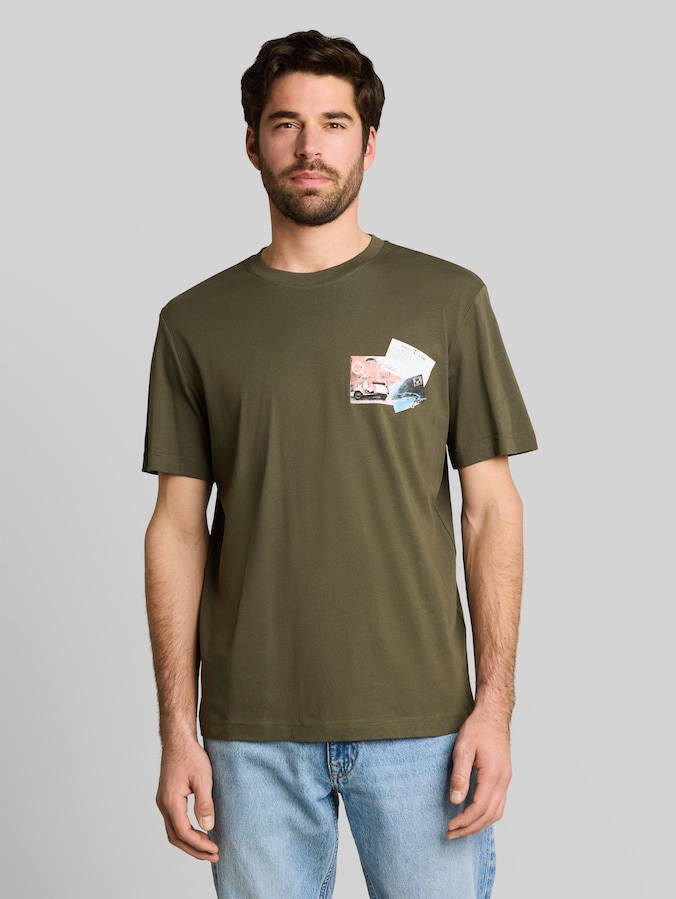 T-shirt avec imprimé photo par Men, deep leaf green
