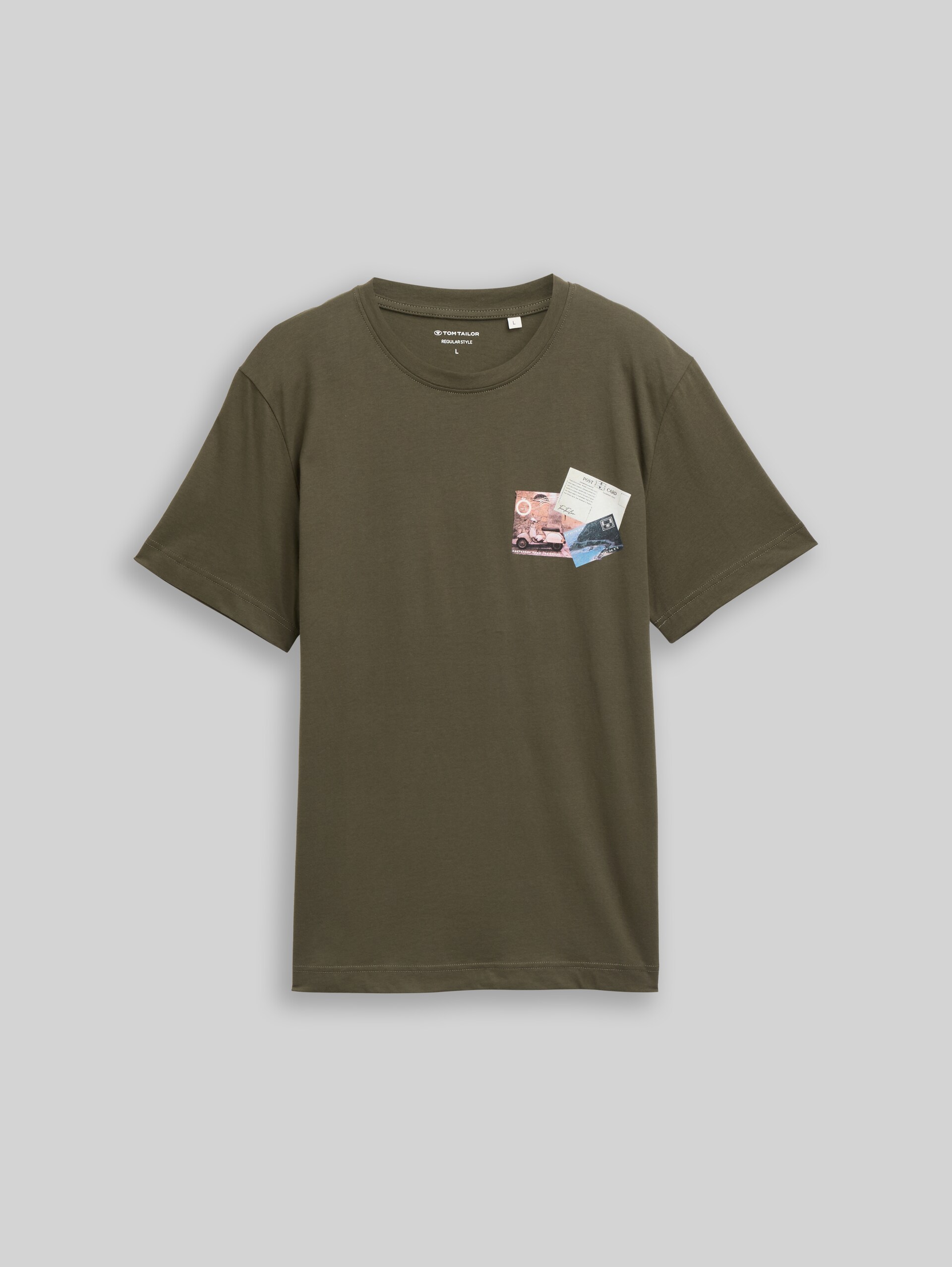 T-shirt with photo print - deep leaf green - Front product view