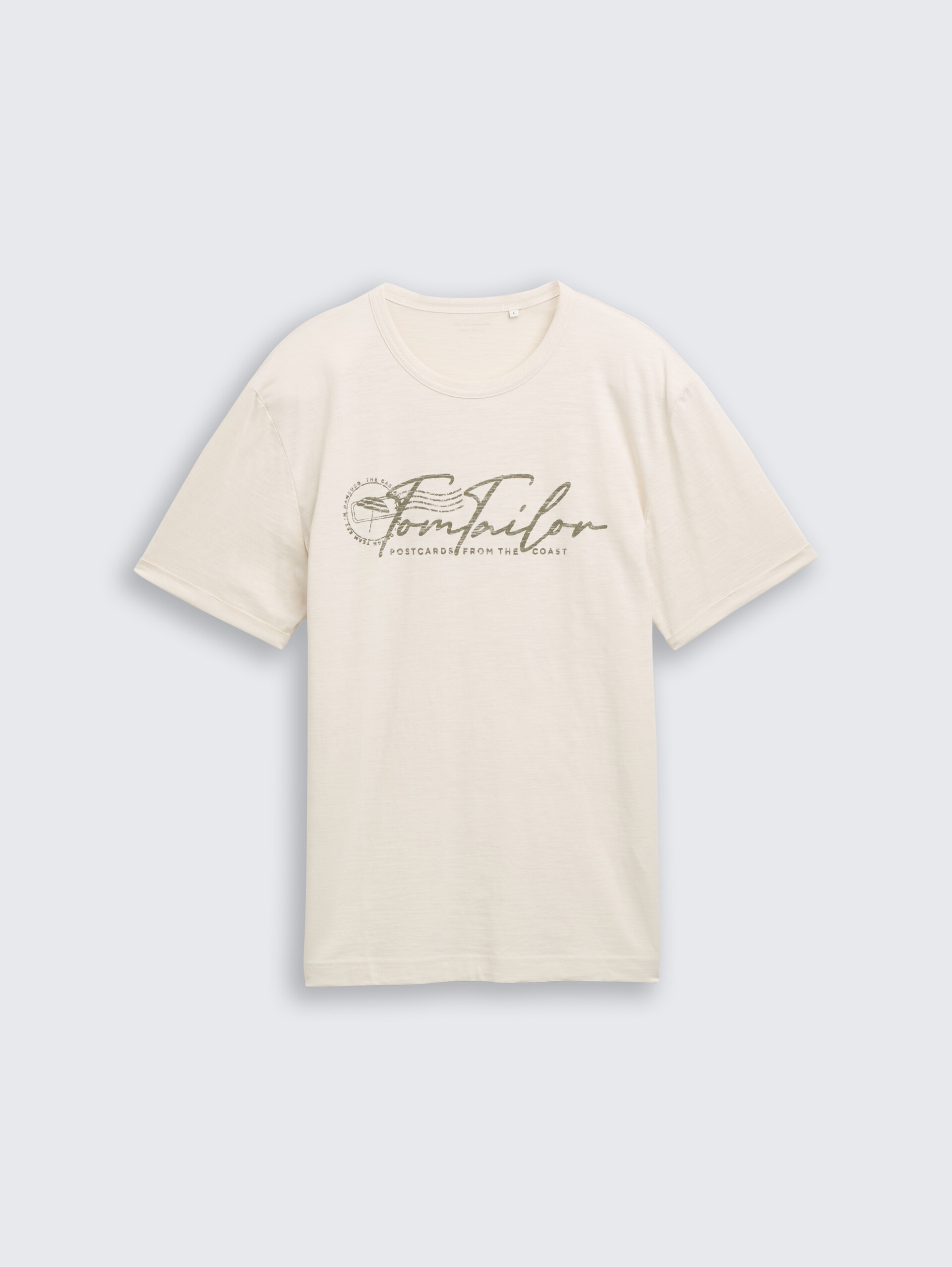 T-shirt met logoprint - Gardenia White - Product vooraanzicht