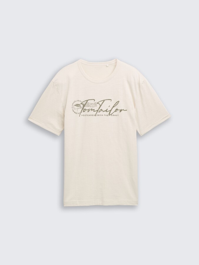 T-Shirt mit Logo-Print von Men, Gardenia White