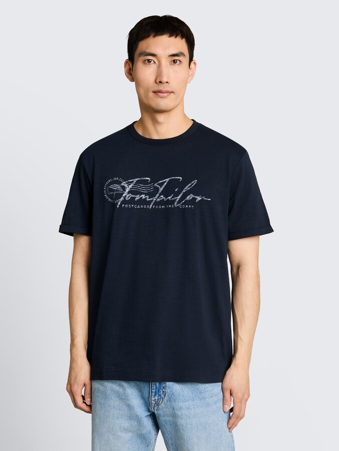 T-Shirt mit Logo-Print von Men, sky captain blue