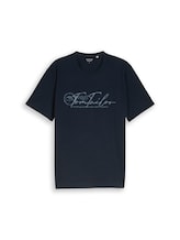 Niet geselecteerd, T-shirt met logo-print door Tom Tailor, blauw