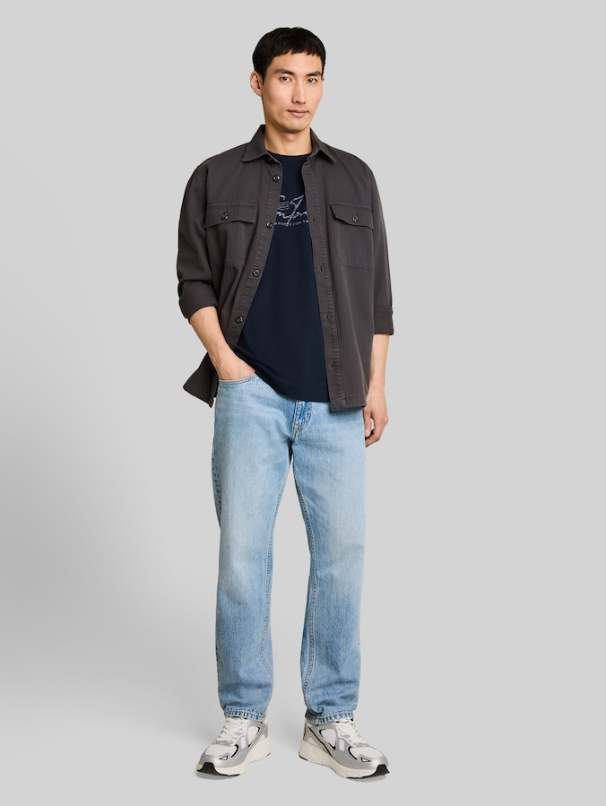 T-shirt met logoprint door Men, sky captain blue
