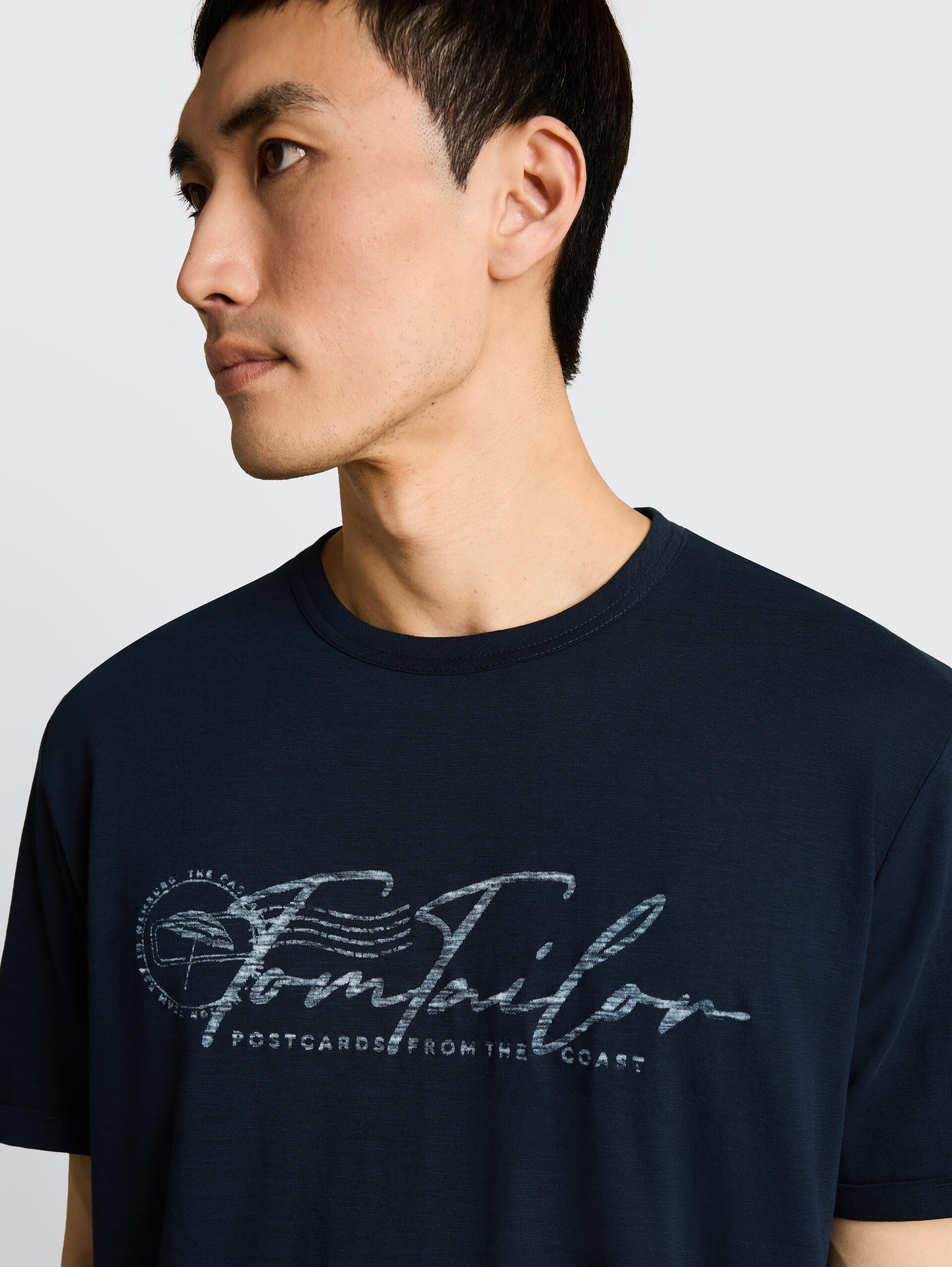 T-Shirt mit Logo-Print - sky captain blue - Detail-Model-Ansicht