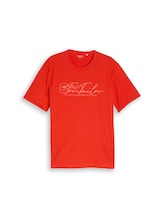 Niet geselecteerd, T-shirt met logo-print door Tom Tailor, rood