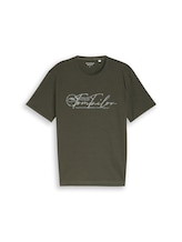 Niet geselecteerd, T-shirt met logo-print door Tom Tailor, groen