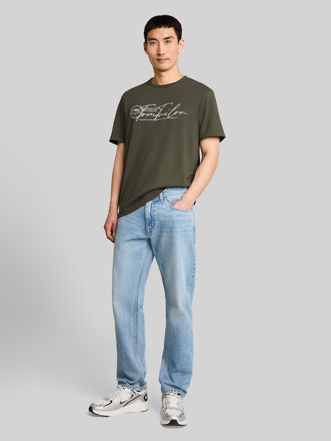 T-Shirt mit Logo-Print von Men, deep leaf green