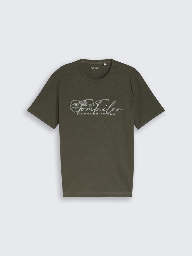 T-Shirt mit Logo-Print von Men, deep leaf green