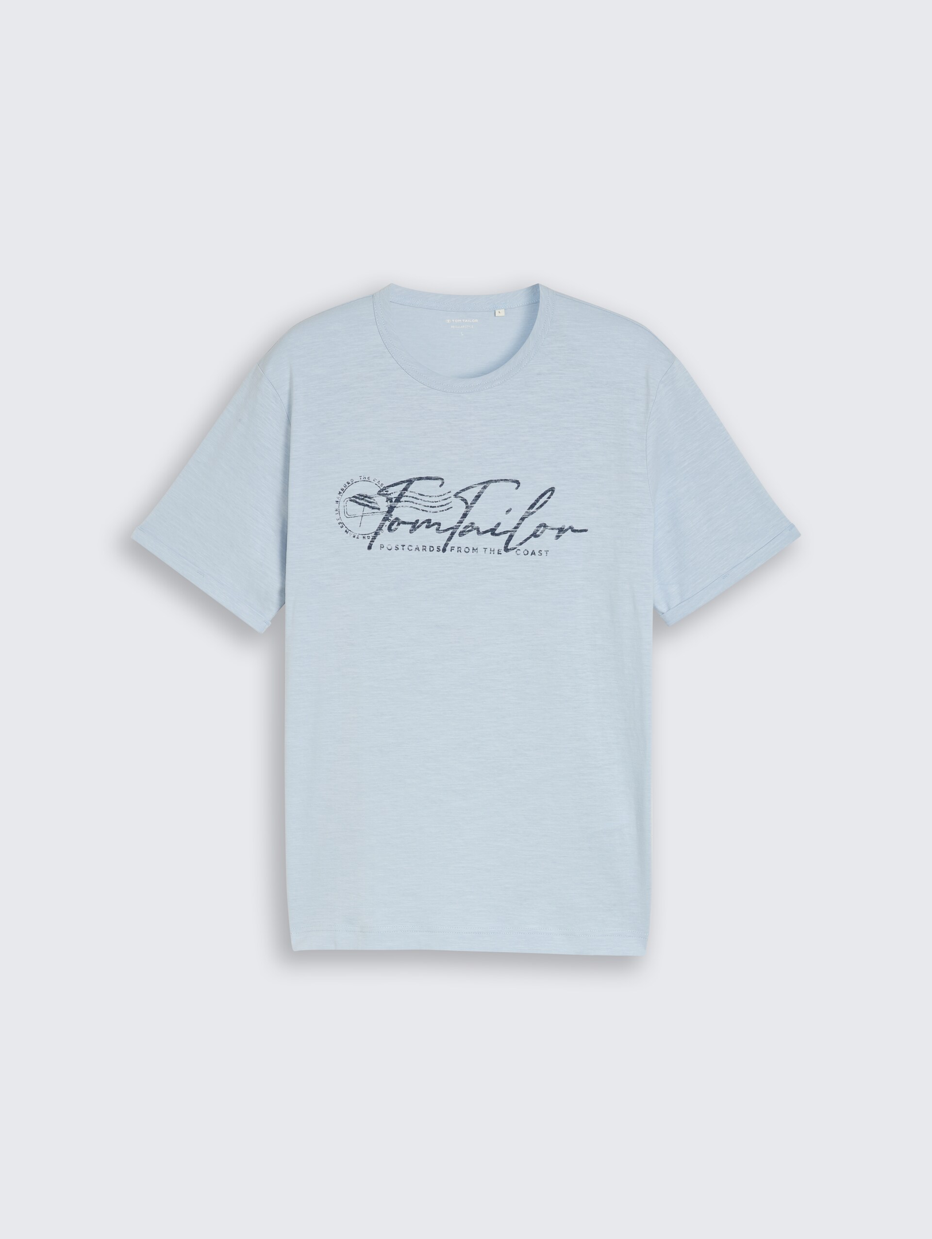 T-Shirt mit Logo-Print - light blue grey - Vorder-Produkt-Ansicht