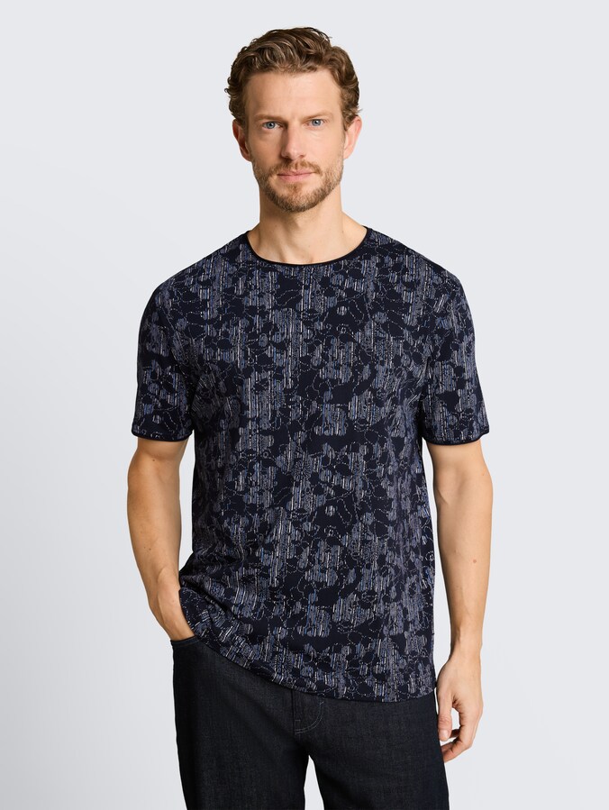 T-shirt avec motif sur toute la surface par Men, navy irregular design