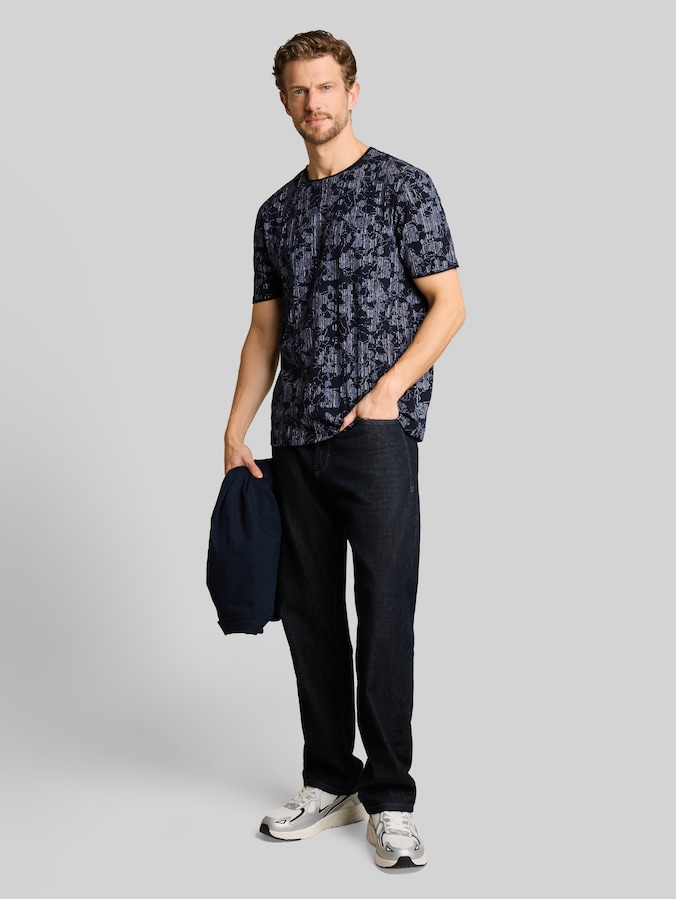 T-Shirt mit Allover-Print von Men, navy irregular design