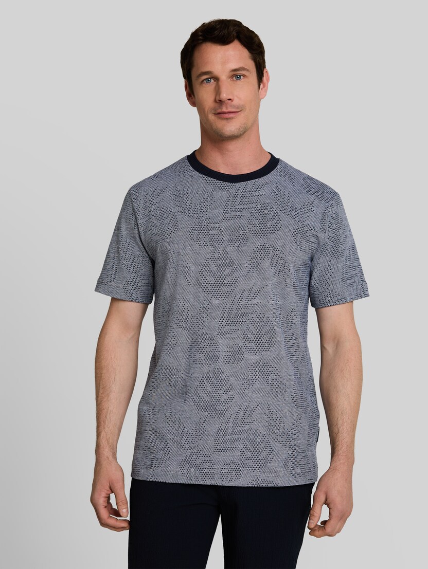 Jacquard T-Shirt mit Muster von Men, navy leaf jacquard design