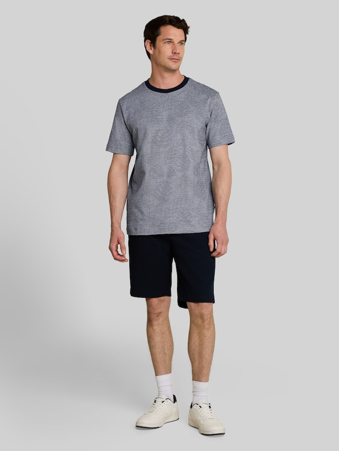 Jacquard T-Shirt mit Muster von Men, navy leaf jacquard design