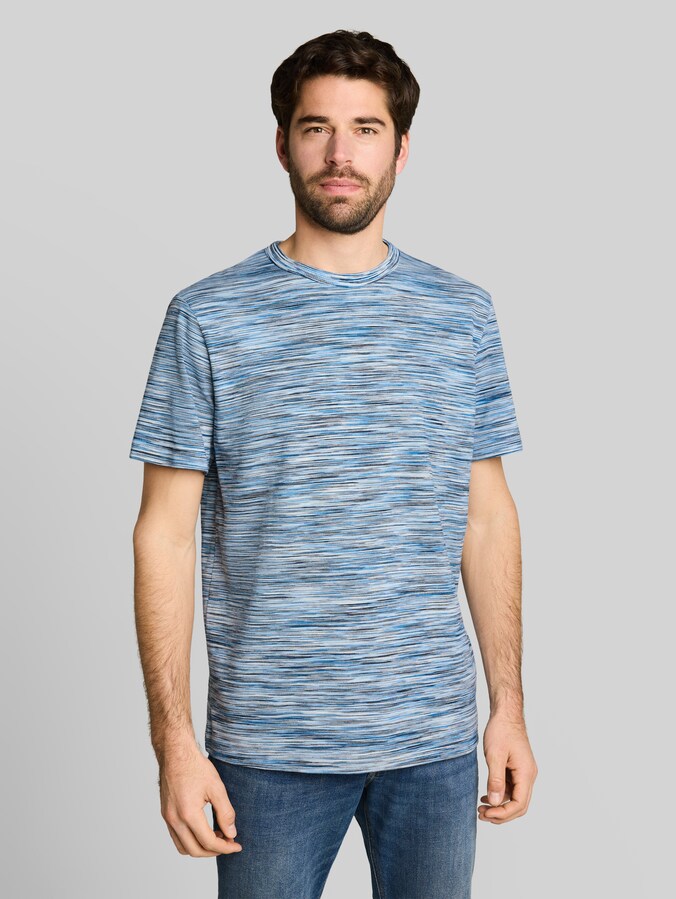T-shirt en piqué à effet chiné par Men, blue white spacedye pique