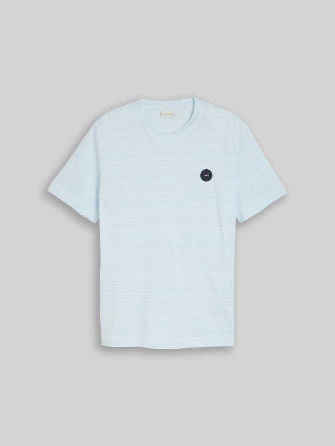 T-shirt en piqué avec écusson logo par Men, light blue spacedye pique