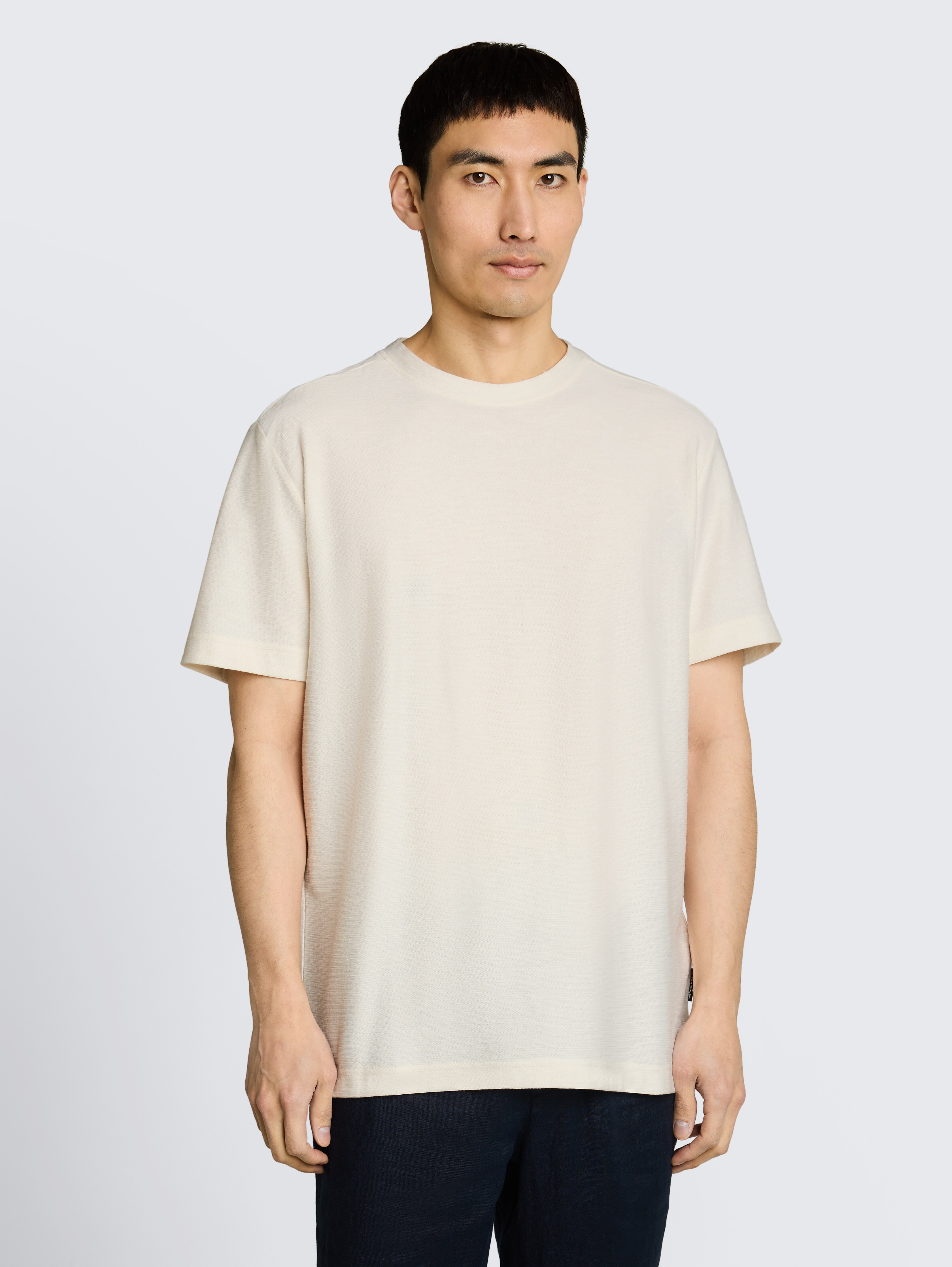 T-Shirt mit Ottoman-Struktur von Men, Gardenia White