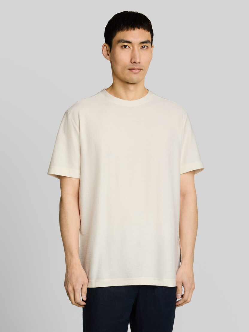 T-shirt met ottoman-structuur door Men, Gardenia White