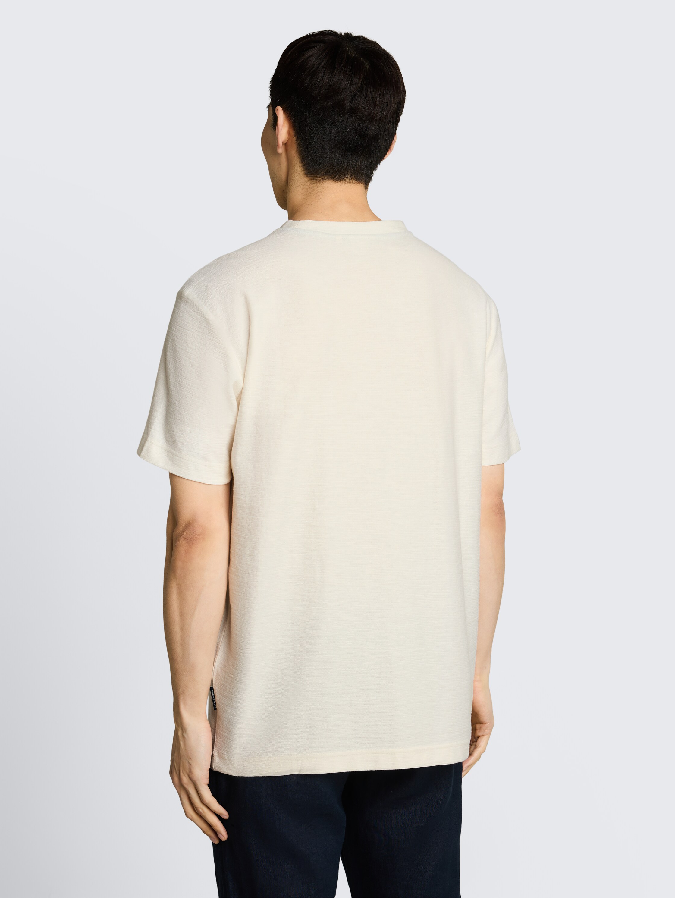 T-shirt met ottoman-structuur - gardenia_white - 