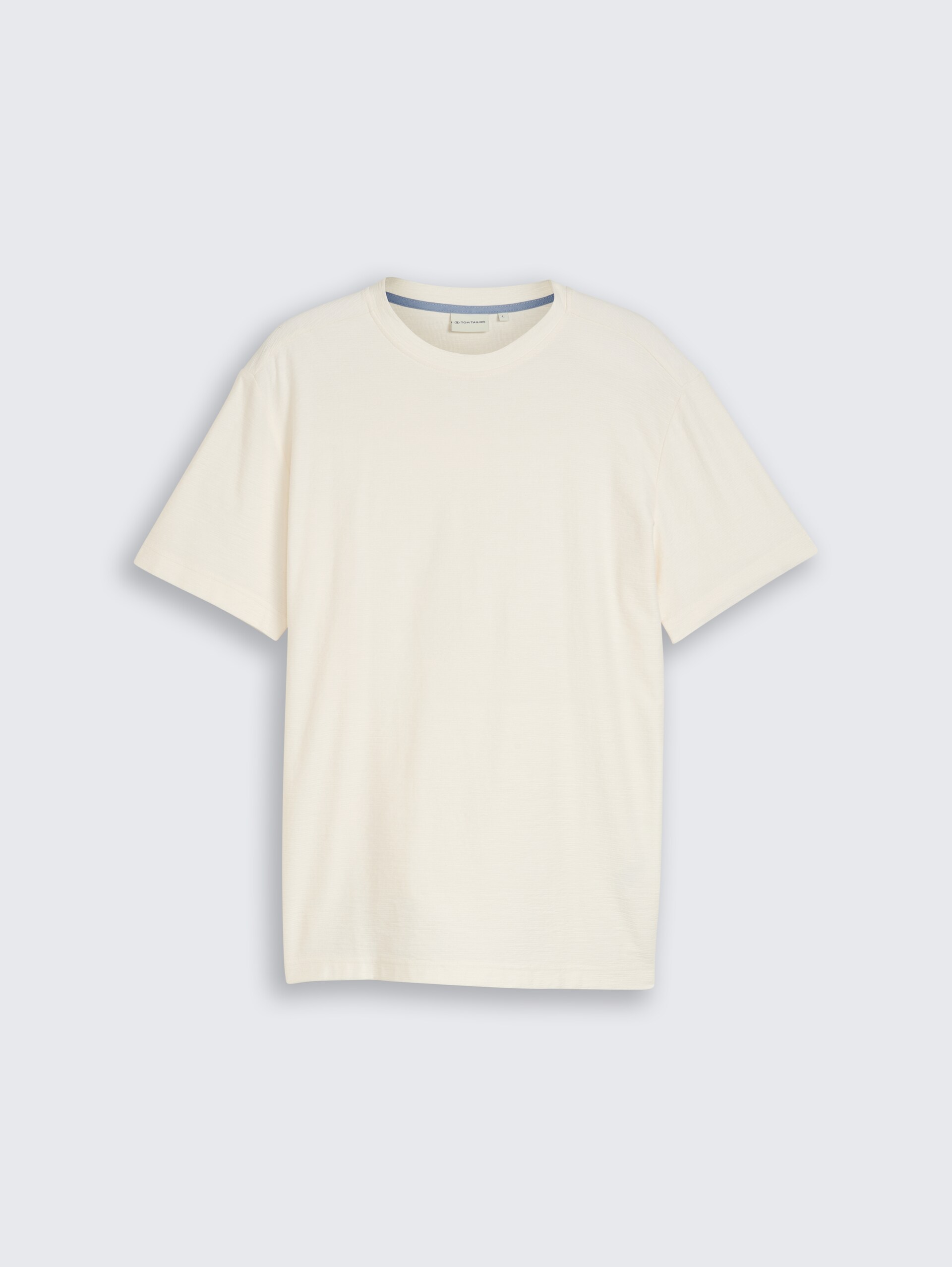 T-Shirt mit Ottoman-Struktur - Gardenia White - Vorder-Produkt-Ansicht