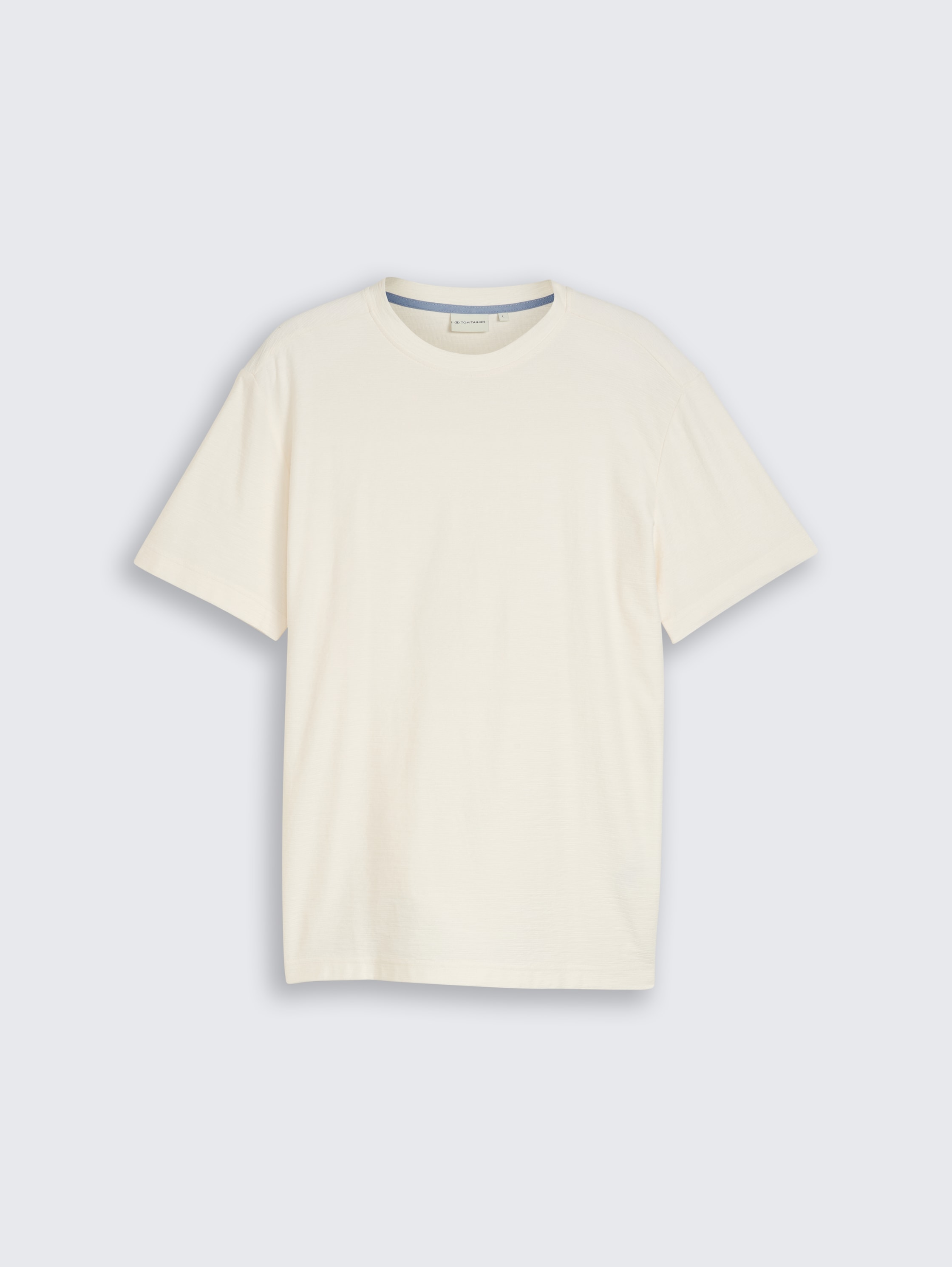 T-shirt met ottoman-structuur - gardenia_white - 