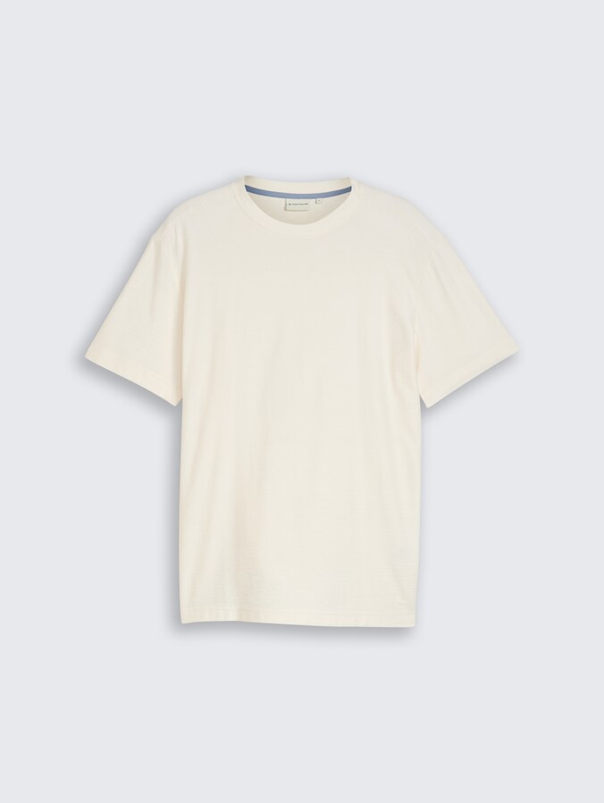 T-Shirt mit Ottoman-Struktur von Men, Gardenia White