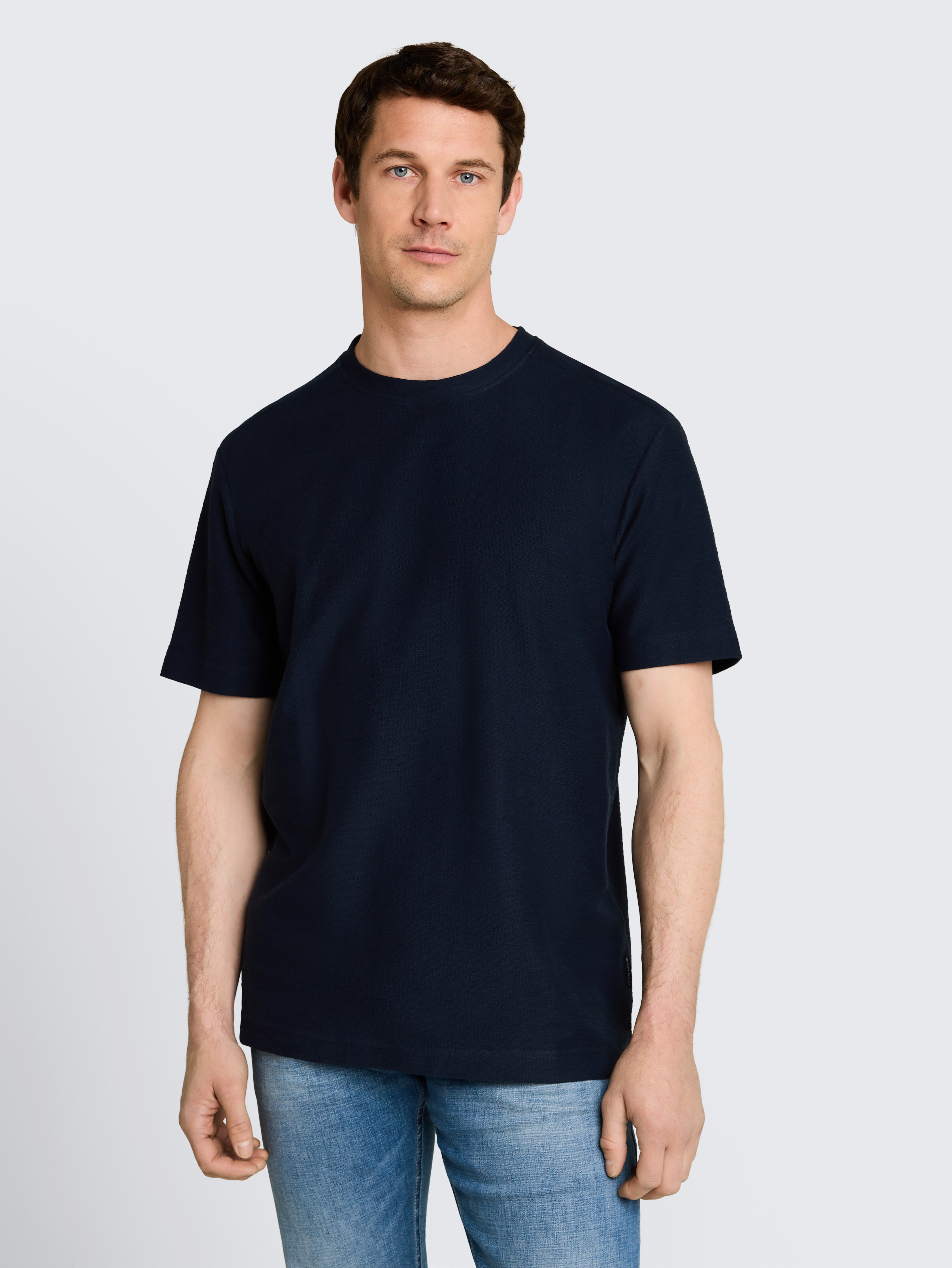 T-Shirt mit Ottoman-Struktur von Men, sky captain blue