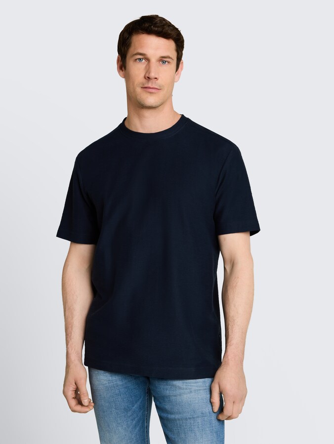 T-shirt met ottoman-structuur door Men, sky captain blue