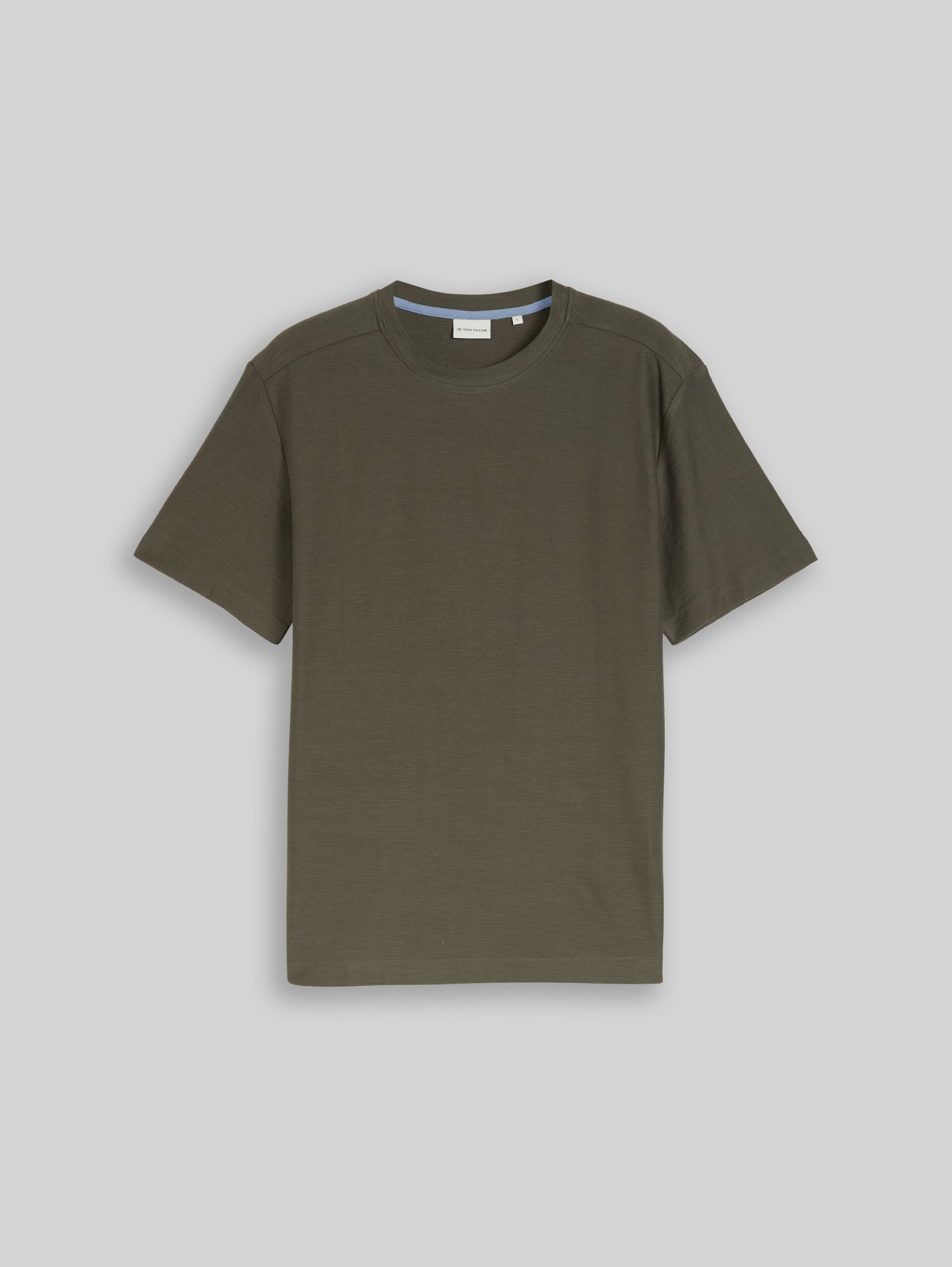 T-shirt with an ottoman texture - deep leaf green - Front product view