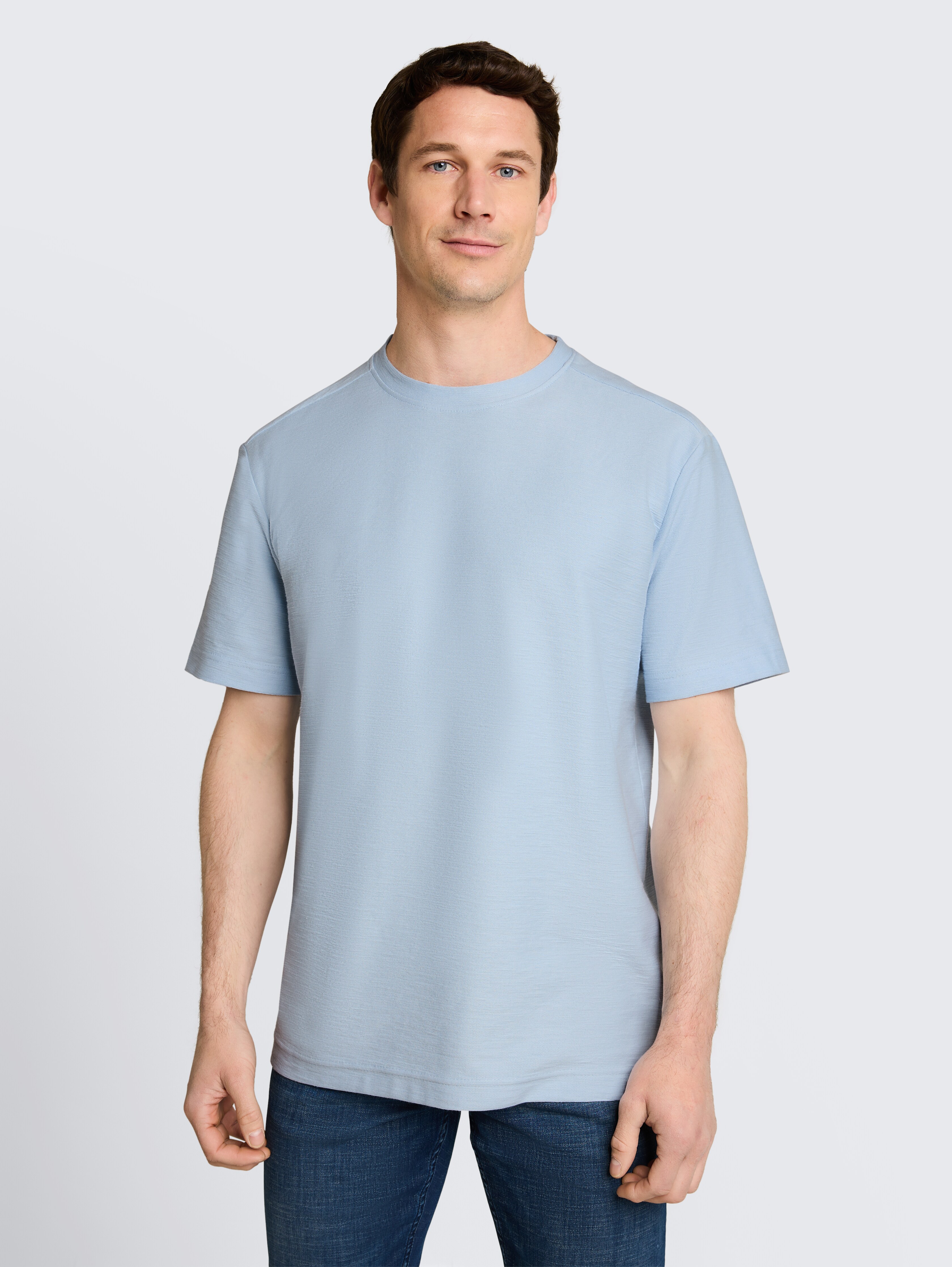 T-Shirt mit Ottoman-Struktur von Men, light blue grey