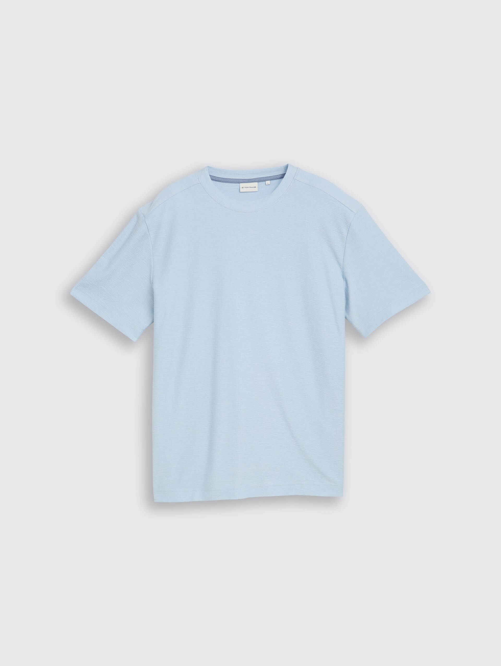 T-Shirt mit Ottoman-Struktur - light blue grey - Vorder-Produkt-Ansicht