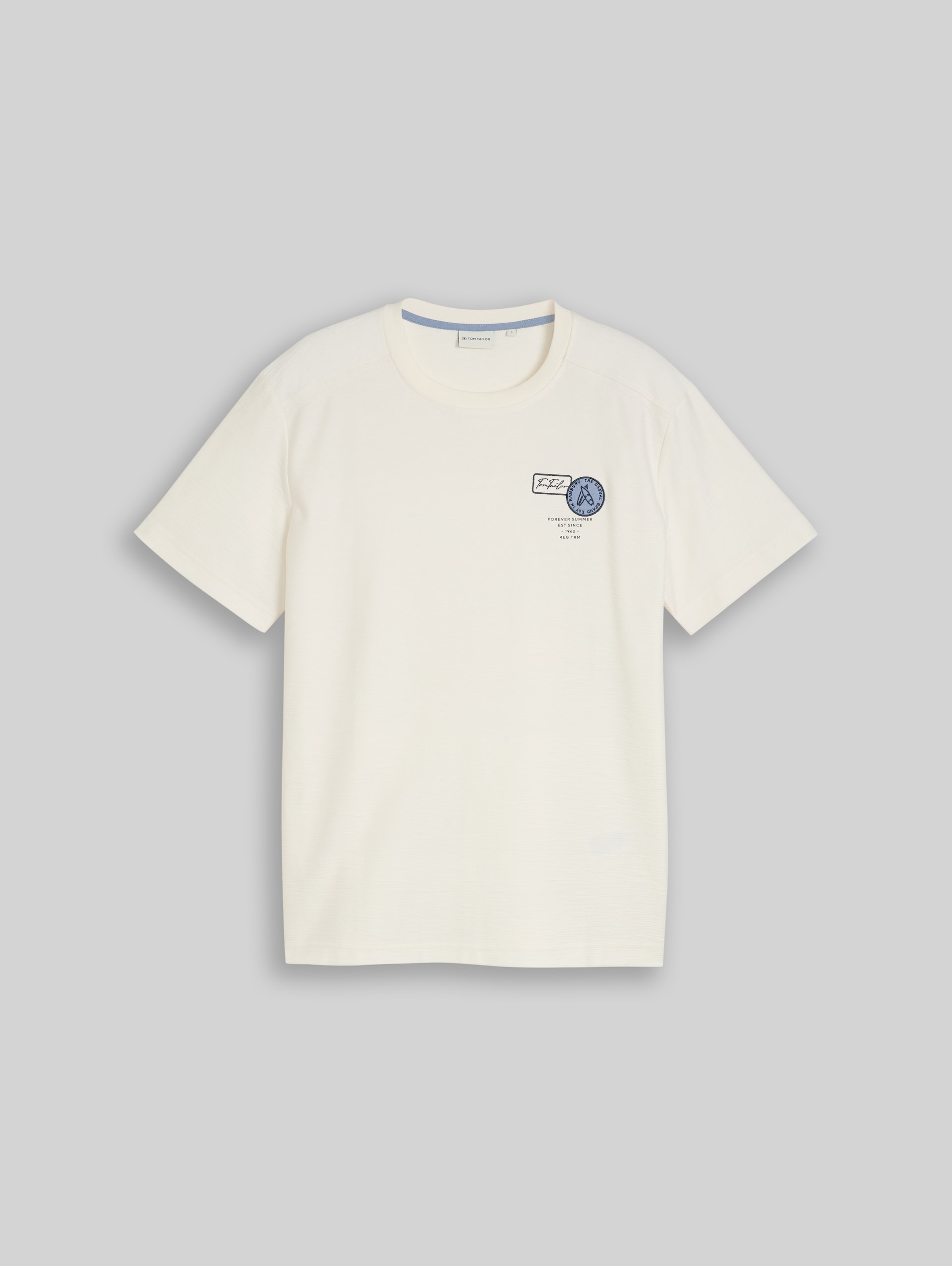 T-shirt with embroidery - Gardenia White - Front product view