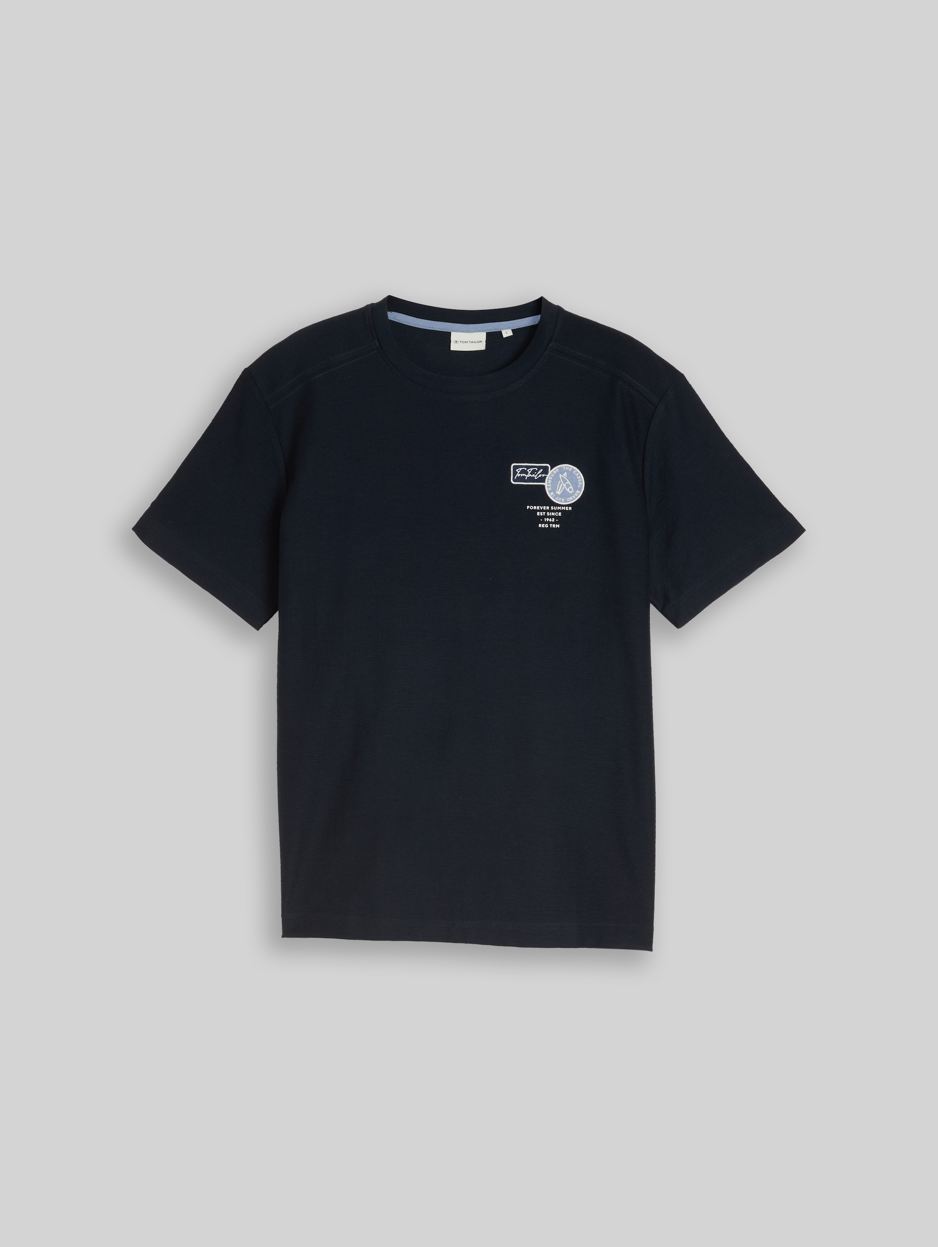 T-shirt with embroidery - sky captain blue - Front product view
