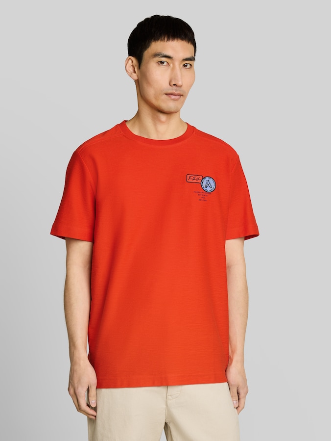 T-shirt brodé par Men, orange red