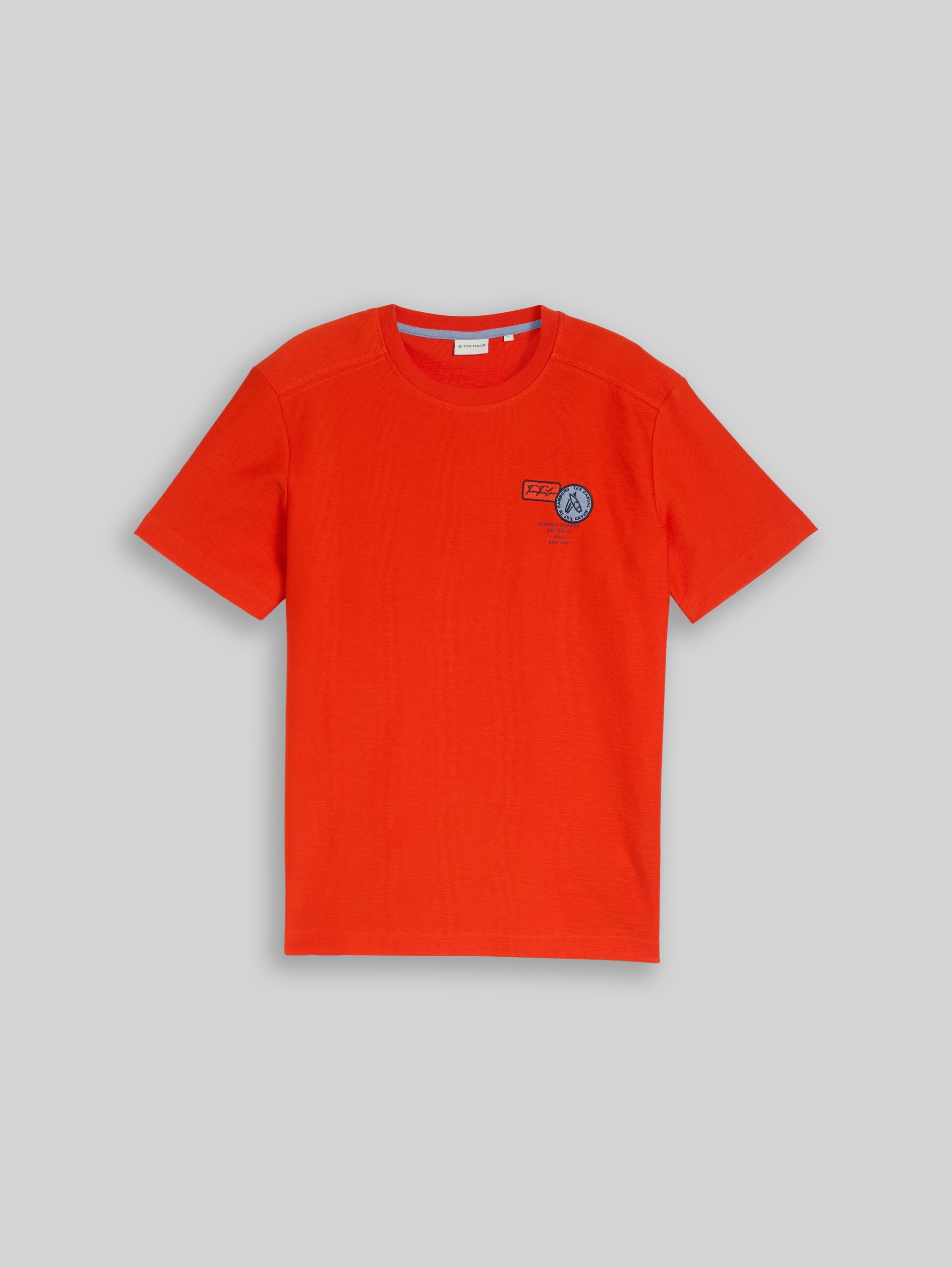 T-shirt with embroidery - orange red - Front product view