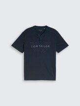 Henley T-Shirt im Used-Look - sky captain blue - Vorder-Produkt-Ansicht