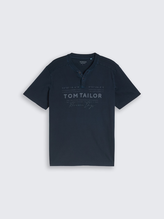 Henley T-Shirt im Used-Look von Men, sky captain blue