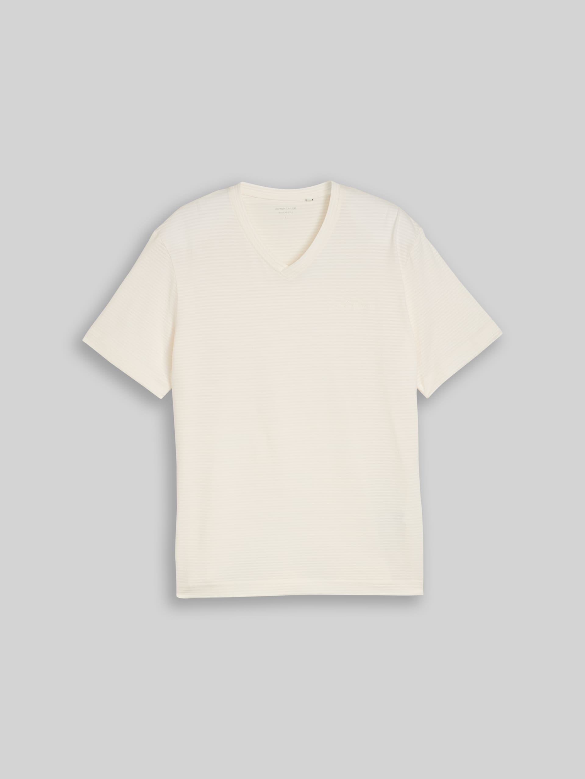 Cotton T-shirt - Gardenia White - Front product view