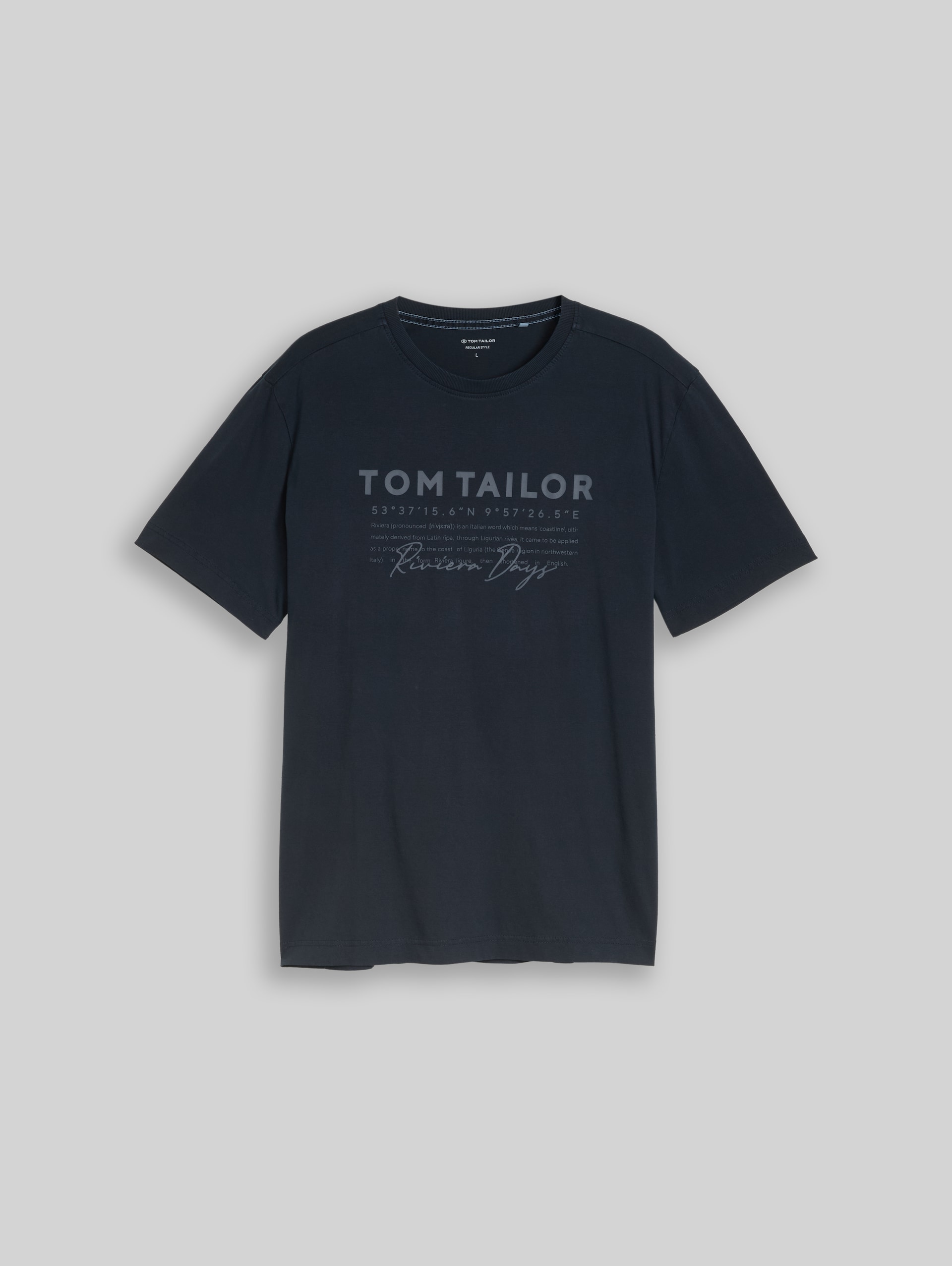 T-shirt with a worn look - sky captain blue - Front product view