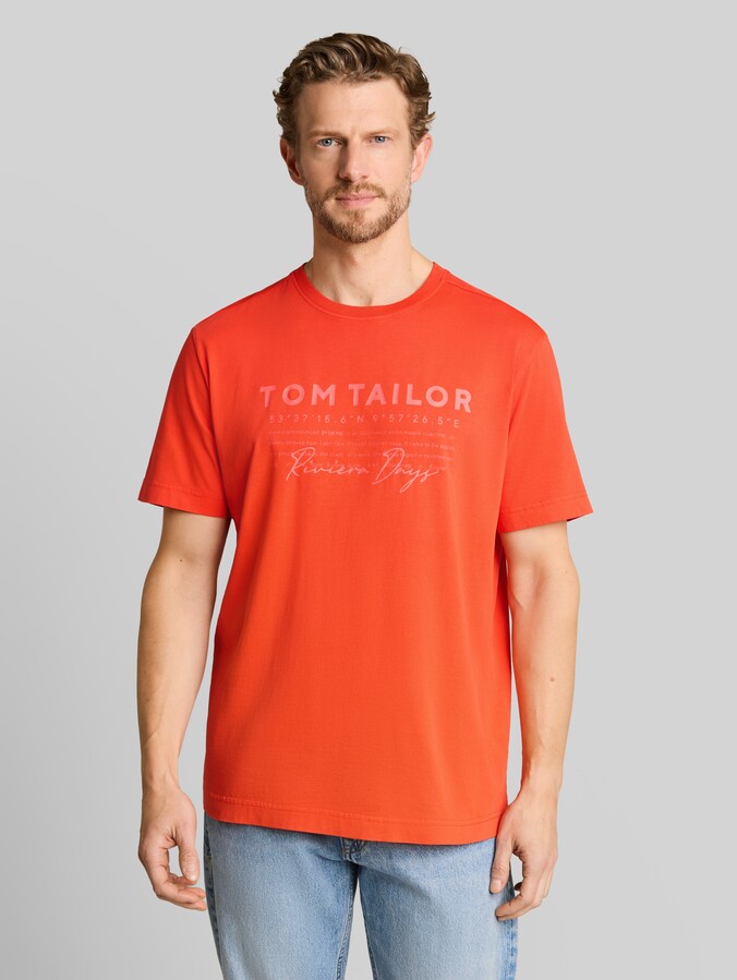 T-shirt au look usé par Men, orange red