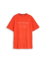 Selected, T-shirt with a worn look by Tom Tailor, red